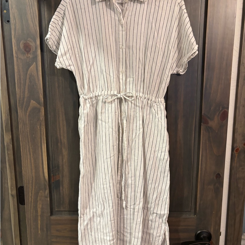Women’s A New Day Black And White Striped Midi Dress